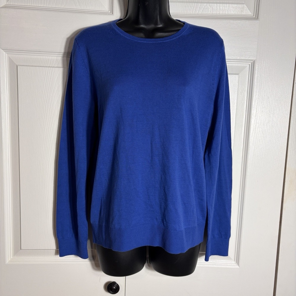 Banana Republic Forever Sweater Women M Royal Blue Cotton Blend Knit Pullover